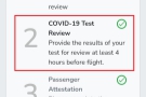 Next, upload your COVID-19 test result. This goes off to be verified offline. 