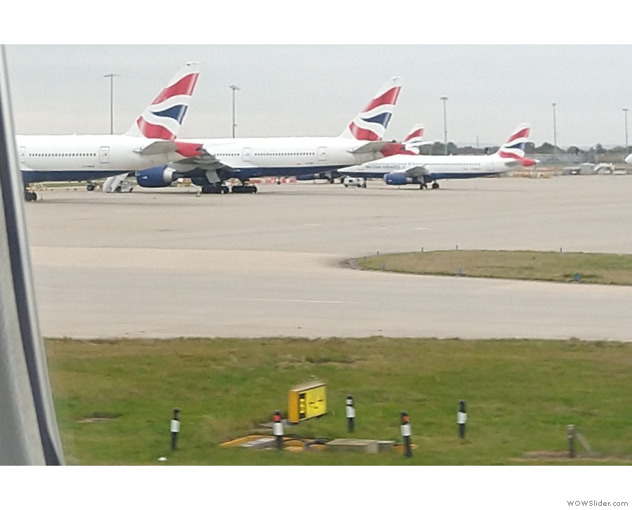 More British Airways planes, this time (I'm guessing) parked up on the tarmac, out of use.