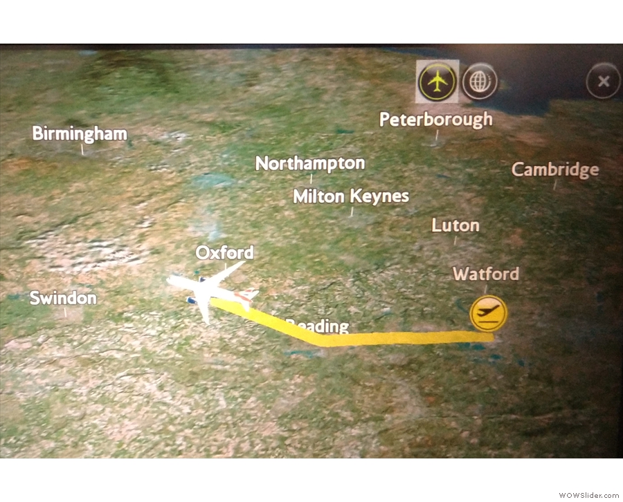 Our route took us west, over Reading, then northwest over Oxford...