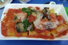 ... rigatoni in sun-dried tomato sauce...