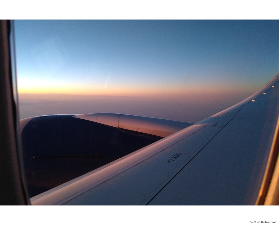 ... sunset, a consequence of chasing the sun across the sky as we flew west.