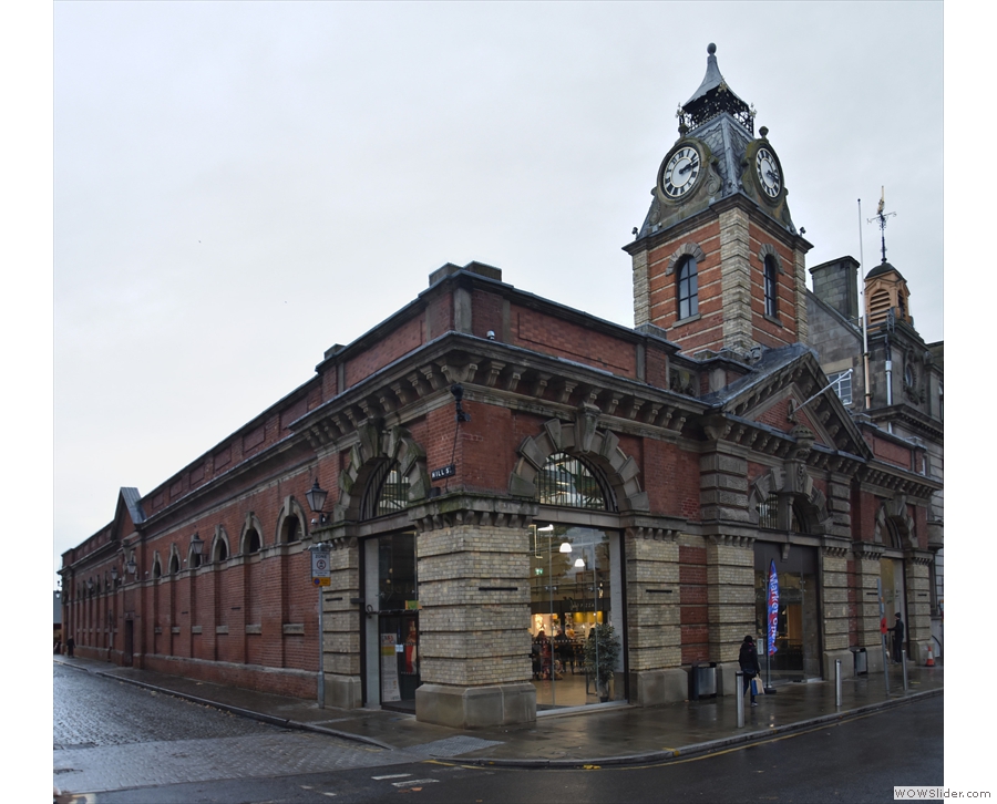 The Market Hall stands on the corner of Earle and Hill Street.