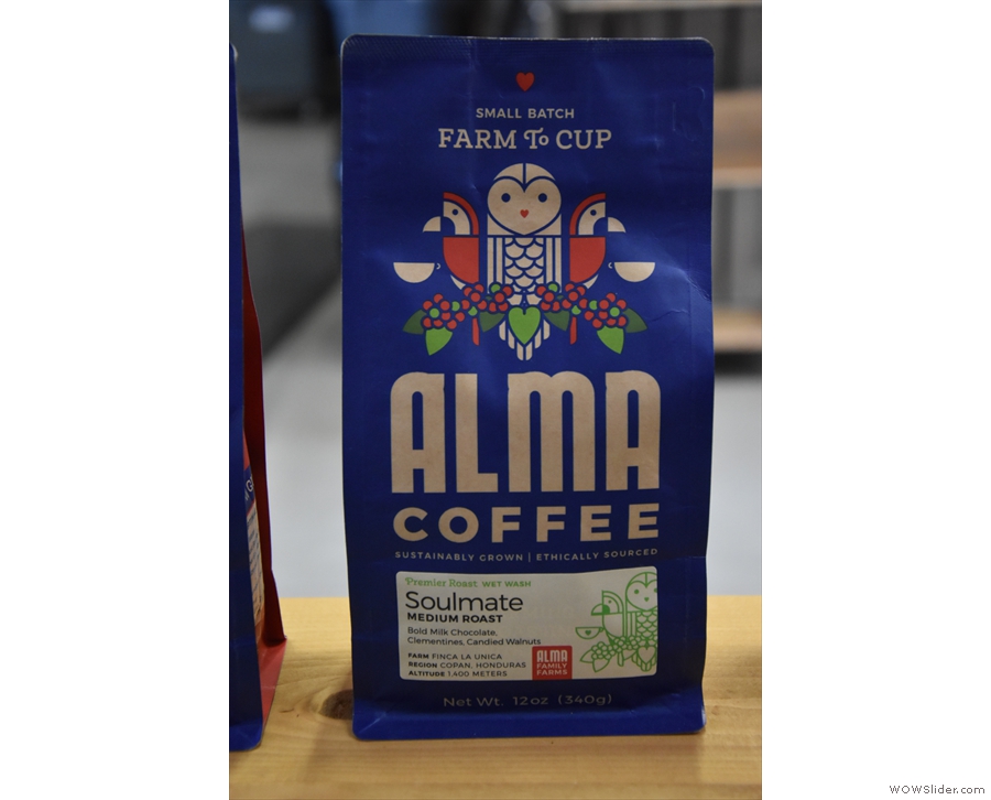 Alma Coffee serves its medium roast Soulmate on espresso...