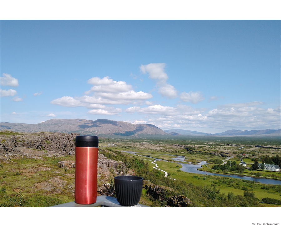 Cover: I take my coffee to all the best places! This year, the continental divide in Iceland.