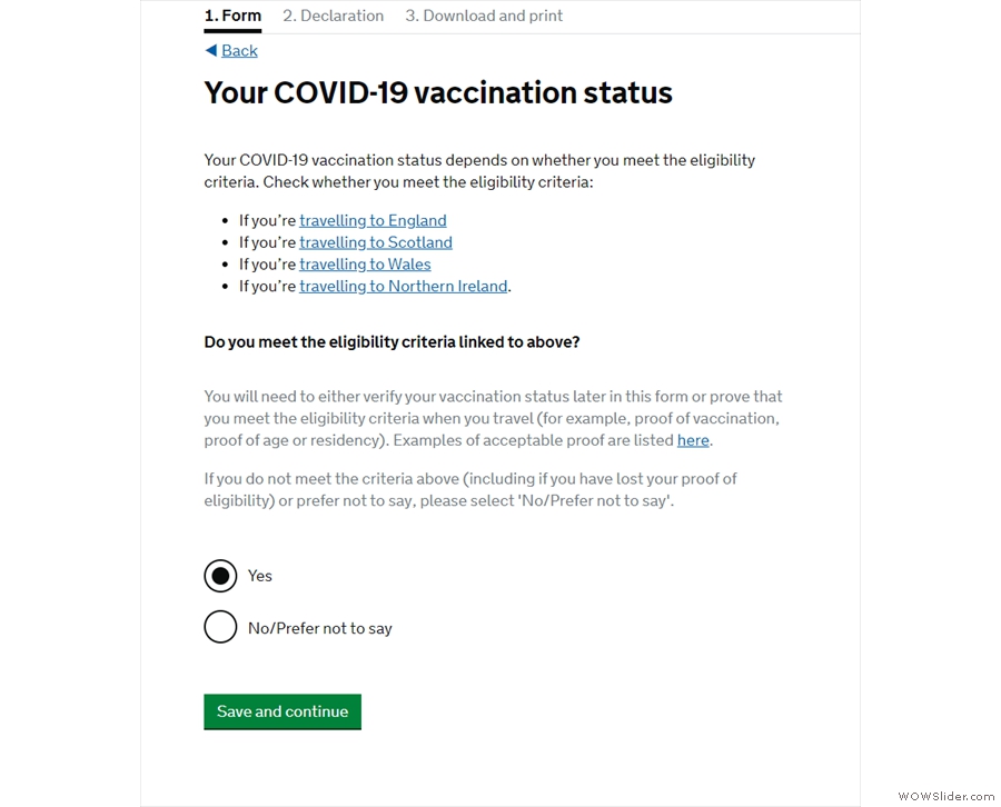 Next: vaccination status.