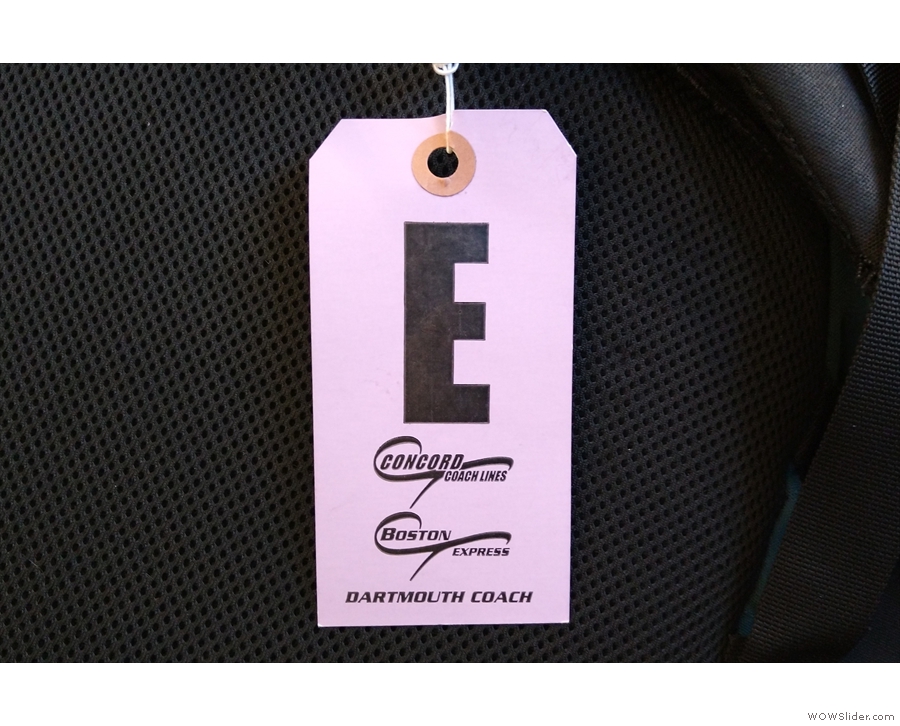 As well as my (printed) ticket, I needed one of these: a coloured tag for my bag.