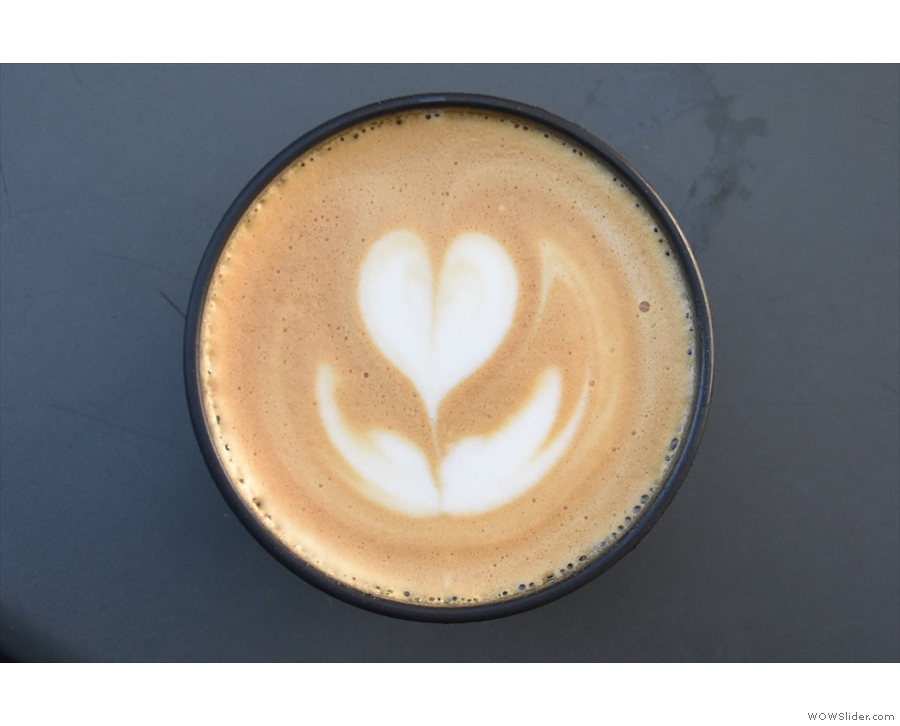 It's always a good sign when the milk holds the latte art...