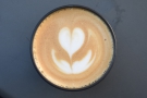 It's always a good sign when the milk holds the latte art...