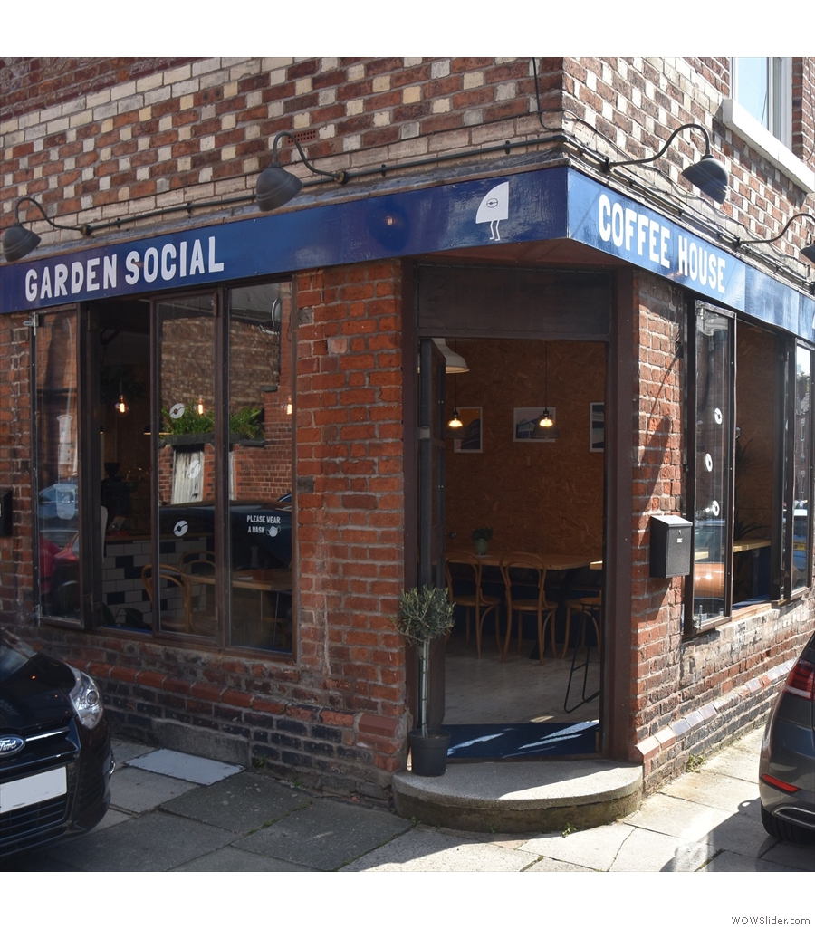 On a corner in a residential part of Chester, it's Garden Social Coffee House.