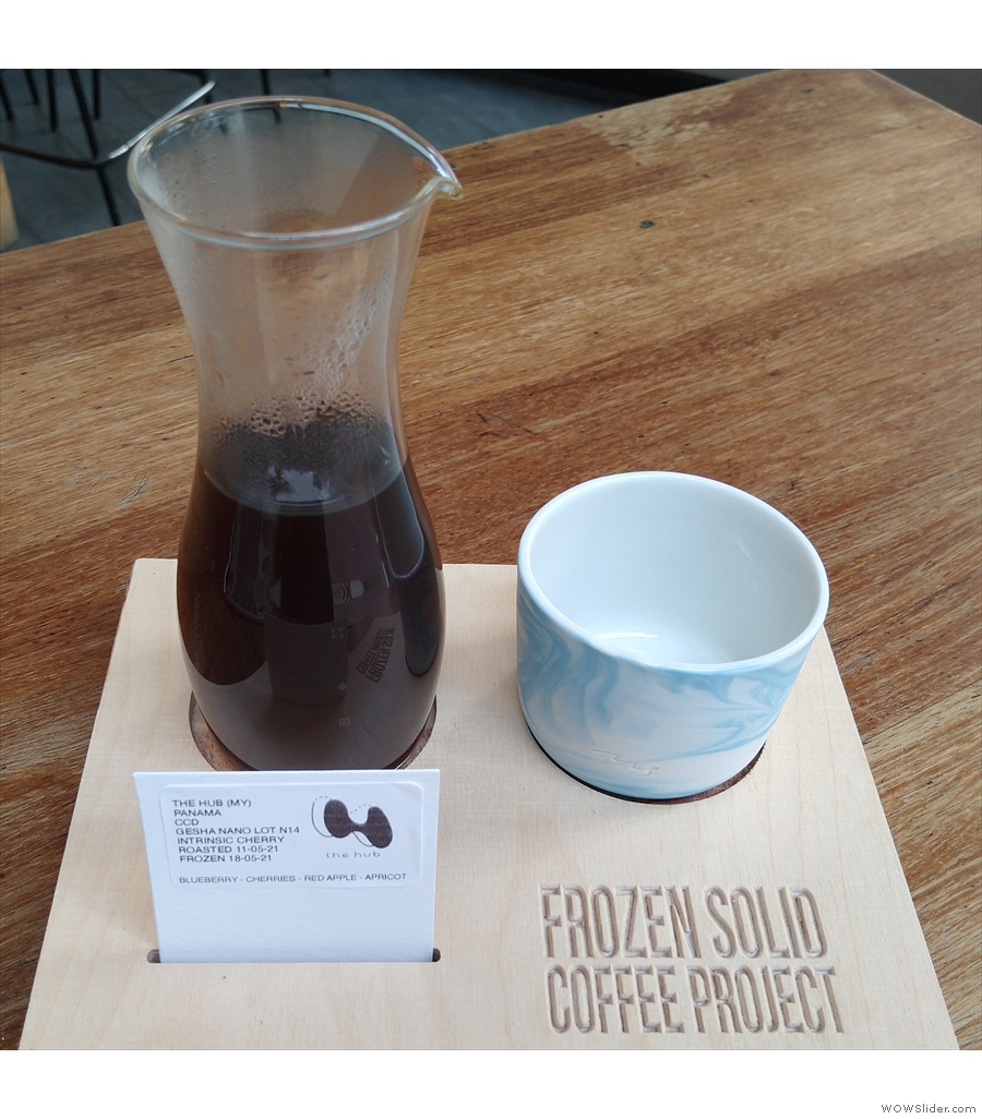 Frozen Solid Coffee Project, where I had a Gesha from Creativa Coffee District in Panama.