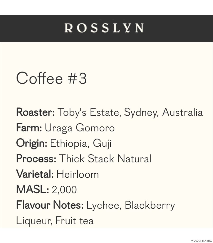 In a similar vein, here's the Rosslyn Off Menu Coffees.