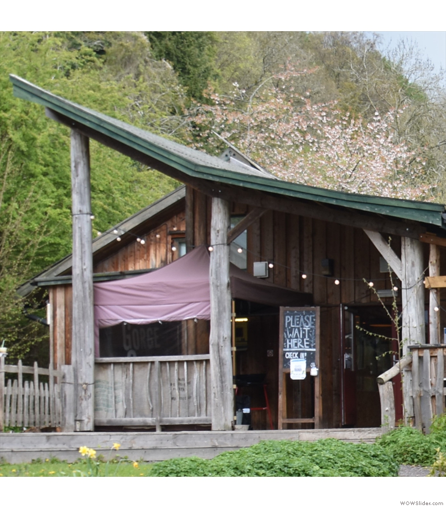 The Green Wood Cafe at the bottom of Coalbrookedale, a narrow, steep-sided valley.