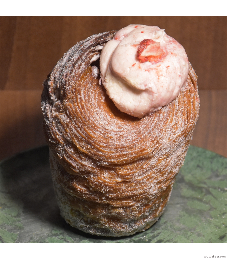 Medicine Codsall for more excellence: a strawberries & cream cruffin and a snickers cronut.