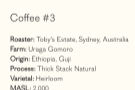 Rosslyn Off Menu Coffees, a similar project from the team at Rosslyn.
