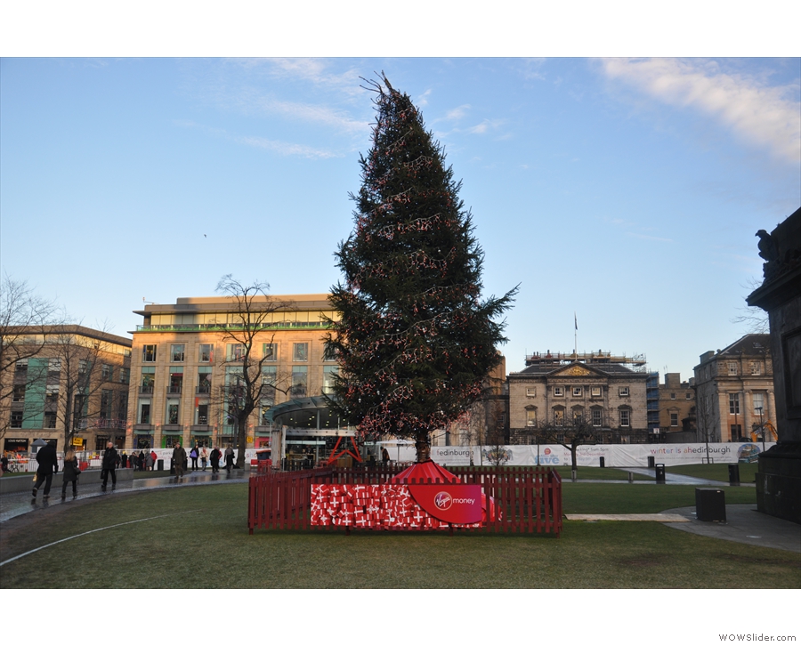 On St Andrew Square, in the heart of Edinbugh, just behind the Christmas Tree... 