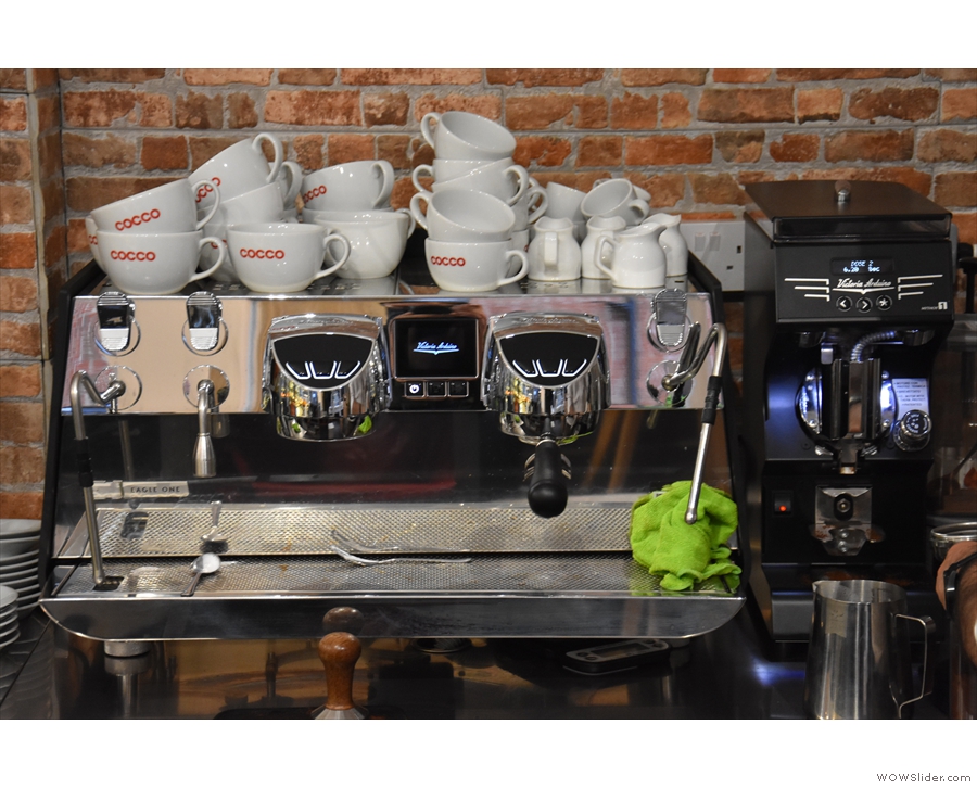 Talking of welcome signs, say hello to Guildford's first Eagle One espresso machine.
