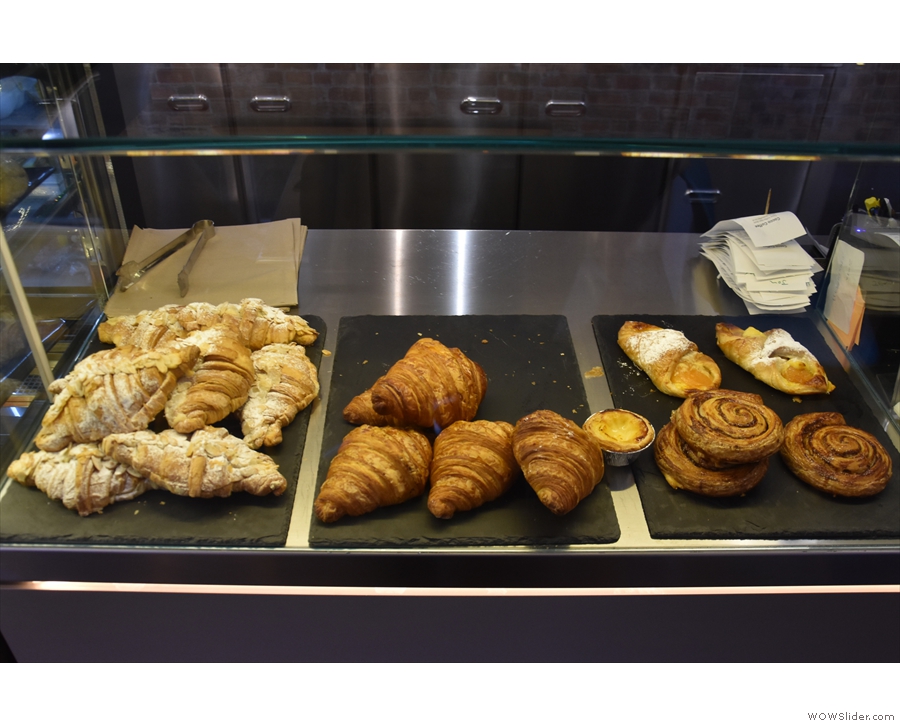 The final display case, next to the till, holds the pastries...