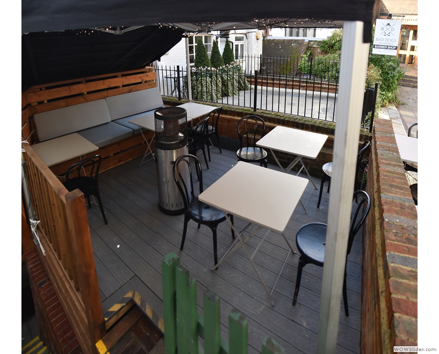 ... single-level decking. This used to be two levels (back in the days of Kalm Kitchen).