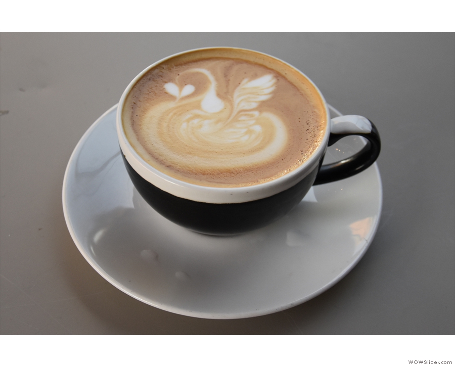 The flat white, meanwhile, was a classic, with some amazing latte art...