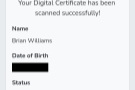 ... which, once I'd been able to get my certificate from the NHS website, went smoothly.
