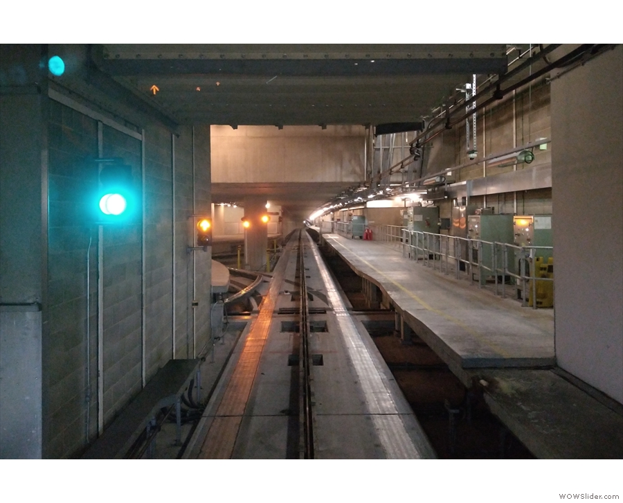 The view down the tunnel, looking towards the B and C satellite terminals.