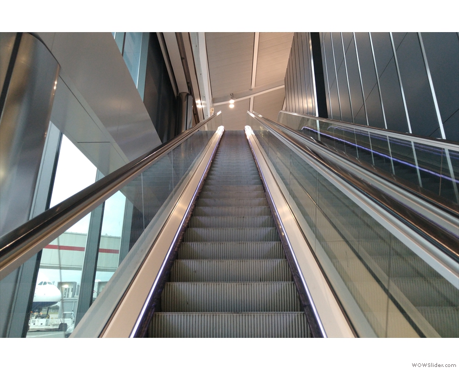 The second escalator takes you up two levels to departures (level one is arrivals).