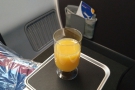 I got a welcome drink of orange juice and then...