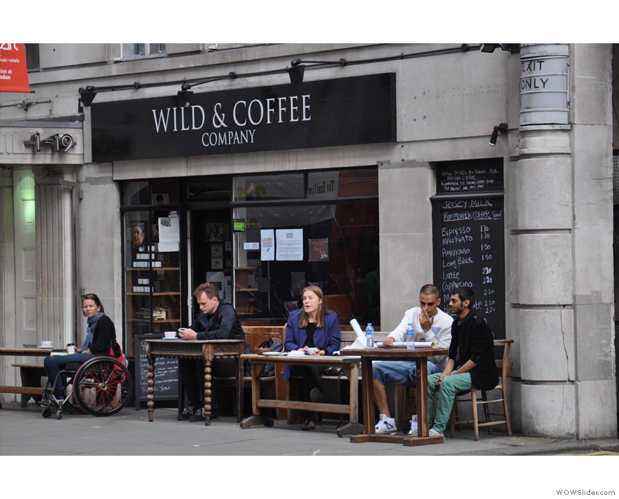 Wild & Wood on New Oxford Street with its ever-popular outside seating