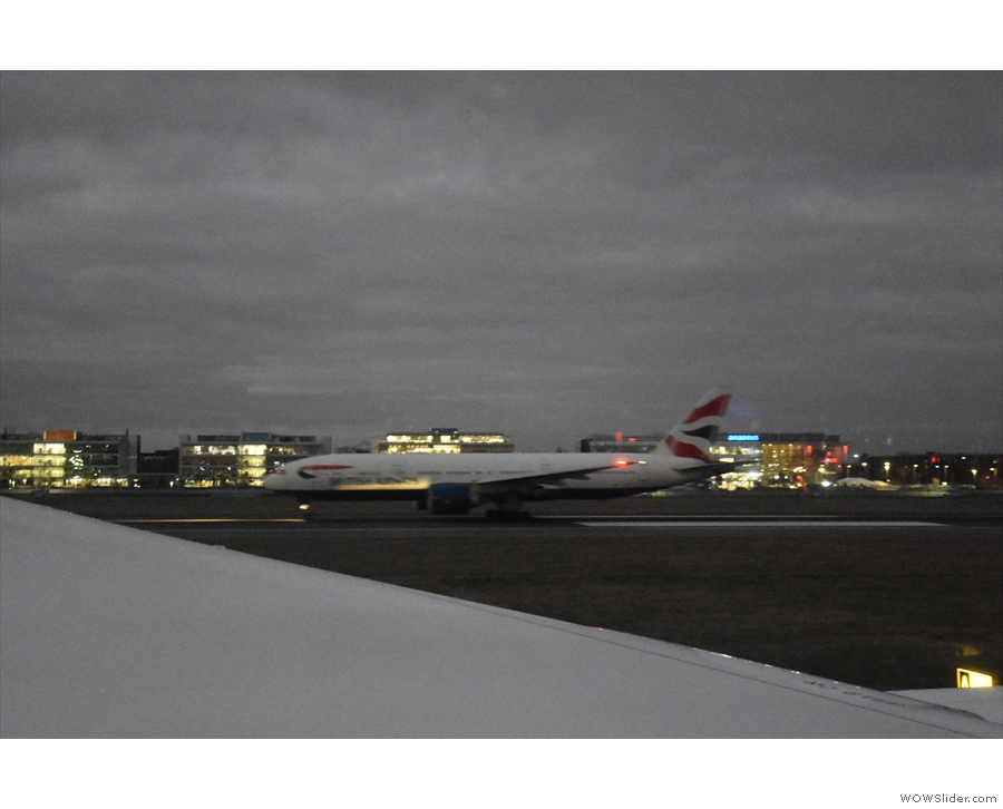 A couple of minutes later, a British Airways flight came thundering down the runway...