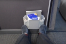 Behold my legroom! With legs stretched right out, my feet could just touch the bulkhead.
