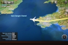 We left Great Britain behind as we flew over St Davids, 35 minutes into the flight.