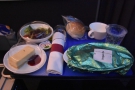 Dinner was served at 18:00, an hour into the flight. Thanks to a mix-up in the British...