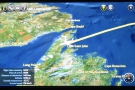 ... and with 2¼ hours to go, we made landfall over Newfoundland Island. Not that we...