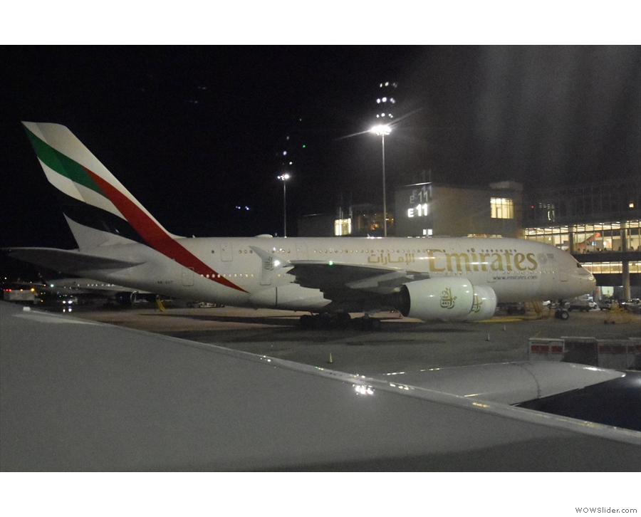 Yes! It's an Emirates A380! It seems I missed the memo about 'park next to an A380 day'.
