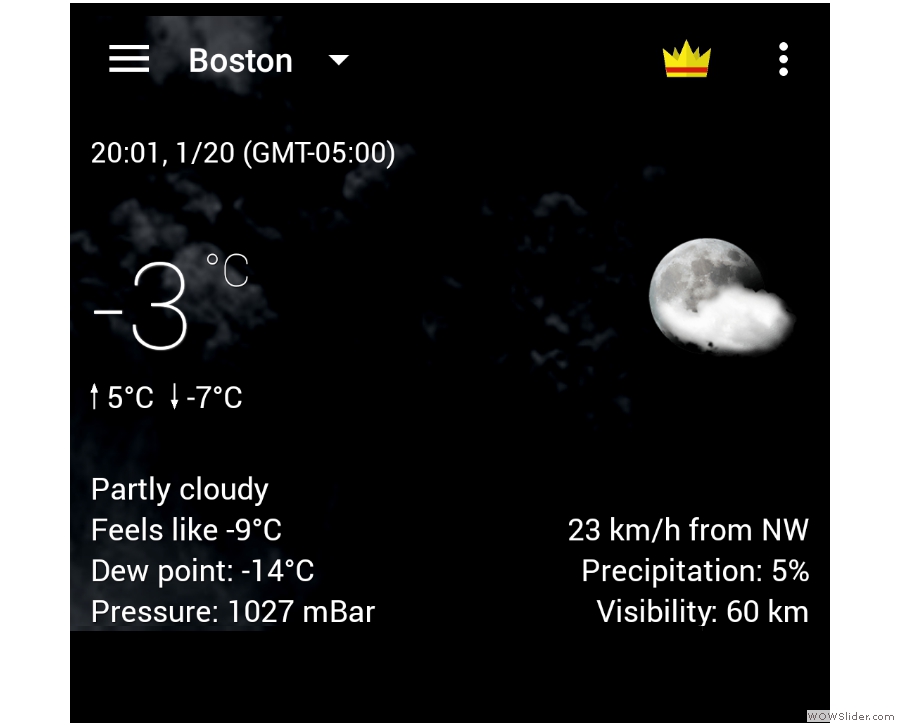 I'll leave you with this: the temperature on arrival at Boston!