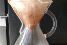 ... which warms up both filter and carafe (in this case, Chemex).