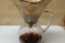 At my Dad's, I tried the Chemex CoffeeSock in a glass carafe I had there.