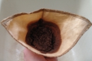 All the remains is to dispose of the coffee grounds. Just turn it inside out...