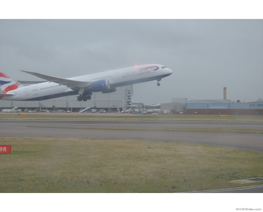 ... airport, with the occasional plane, like this British Airways Boeing 787-900, taking off.