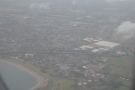... before flying over the Queen Mother Reservoir, with the M4 beyond that.