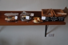 The other end of the counter is taken up with the cakes and pastries.