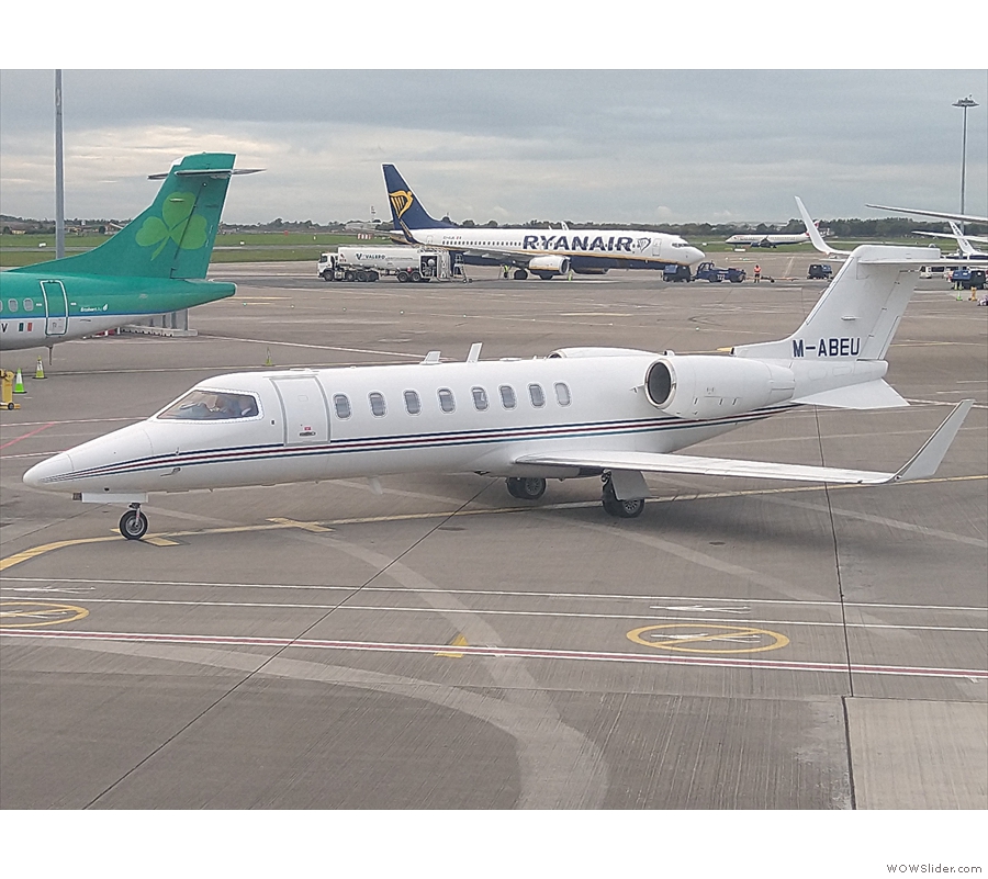 We were also accompanied by this, a Ryanair Learjet 45 (used to move parts/engineers).