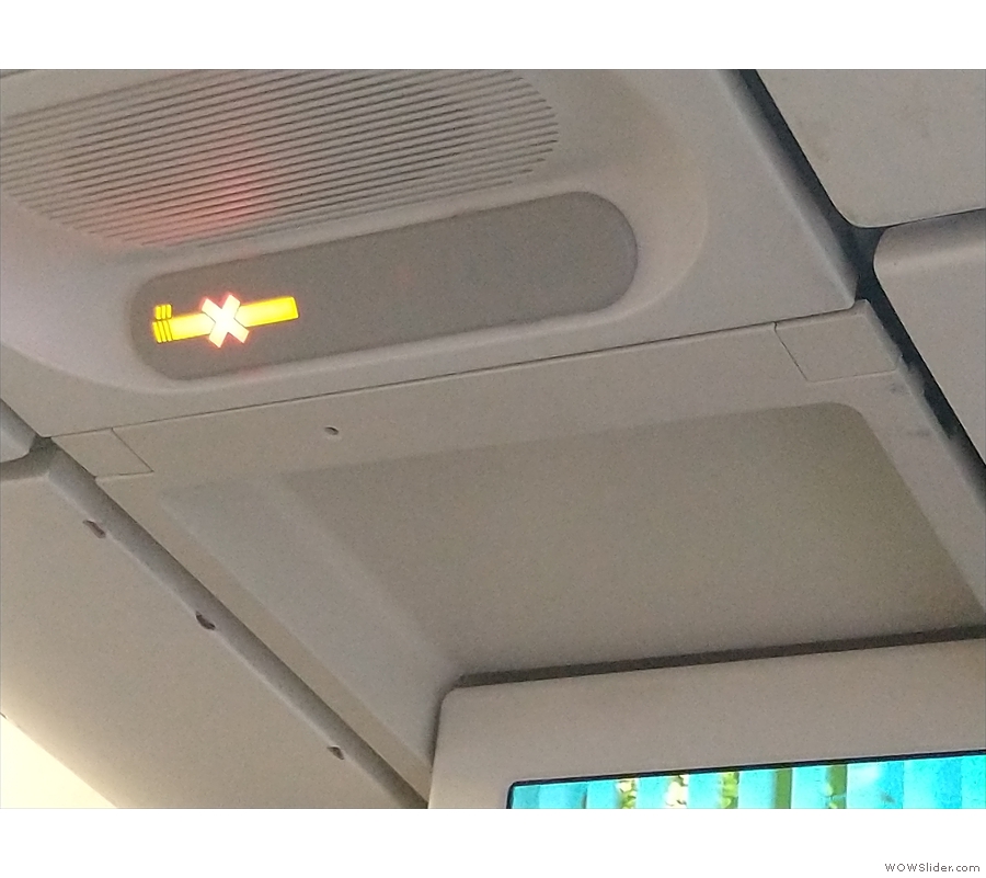 The seat-belt signs briefly came off at 18:00...