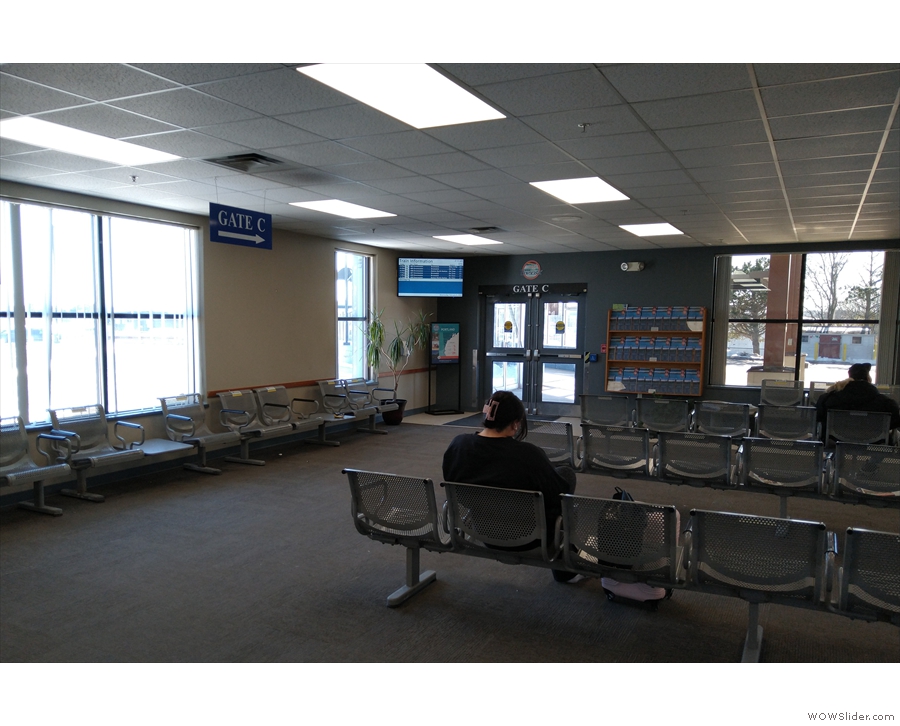 ... the Transportation Center, with its own waiting area and gate (Gate C) at the back.