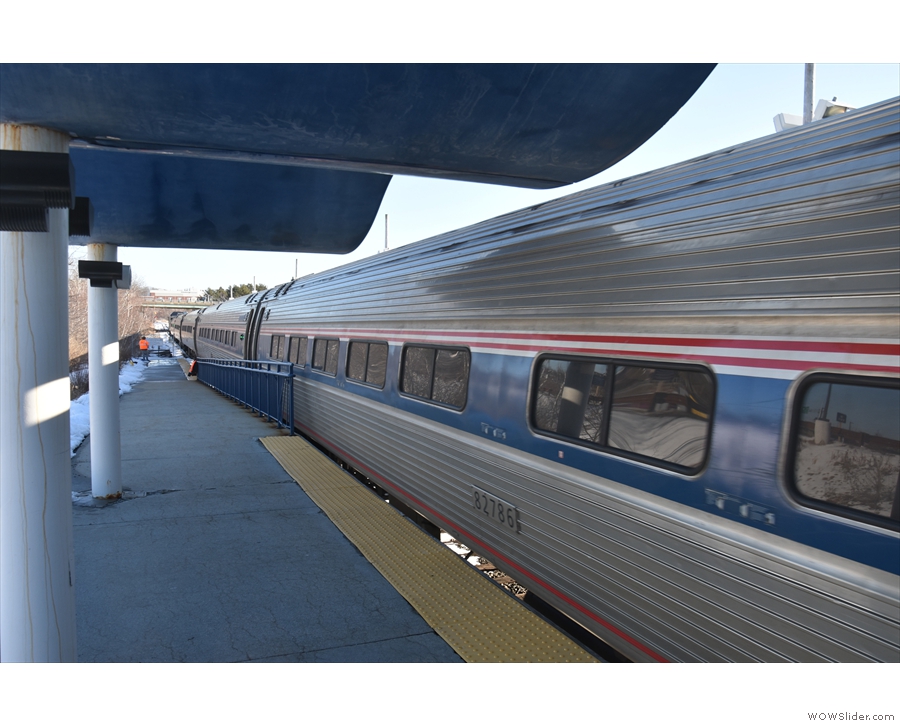 The Downeaster has four of these Amfleet I coach class carriages.