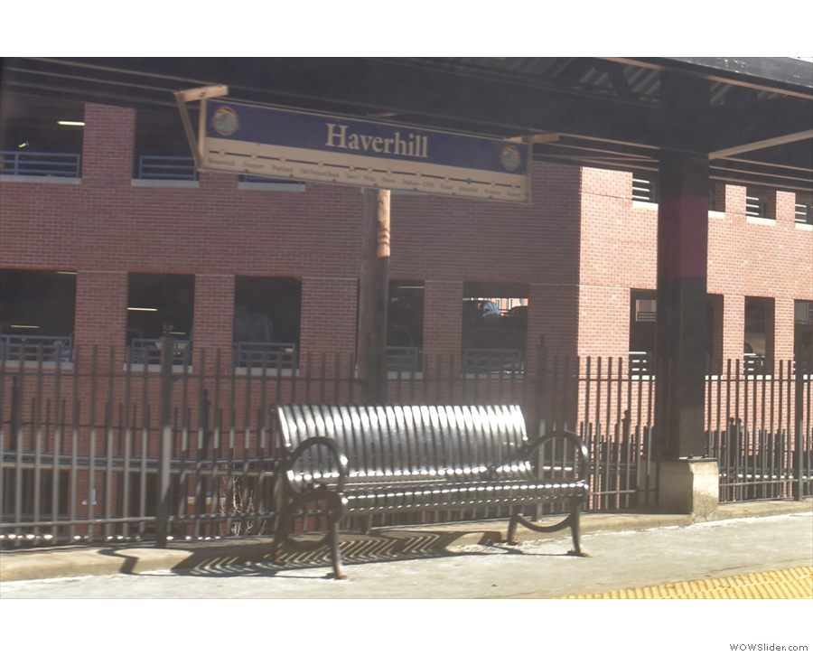 ... Haverhill Station. This has the familiar Downeaster signage...