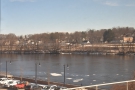 Immediately south of the station, the line crosses the Merrimack River. This is the view...