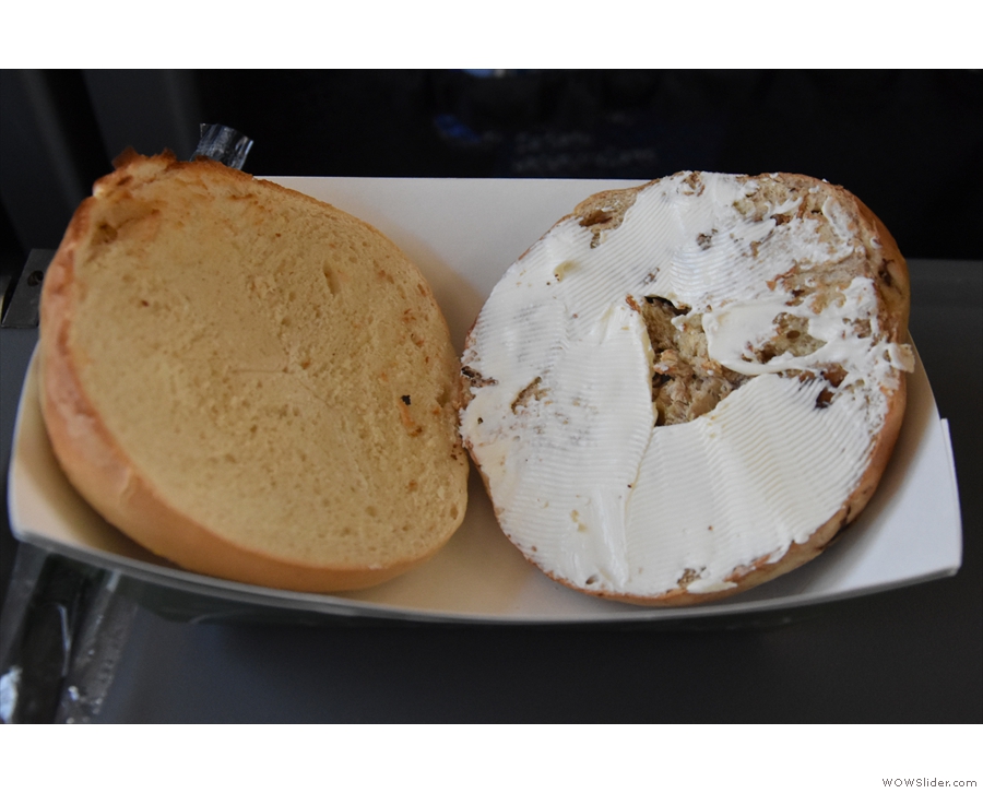 We each had a bagel (served warm) with cream cheese, and, of course...