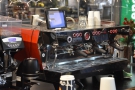 The espresso is made with a top-of-the-range three-group La Marzocco KB90...