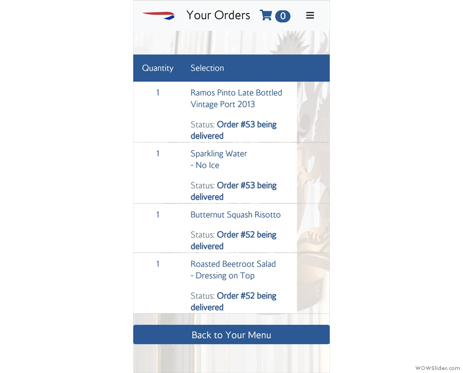 A neat feature of the app is that you can track your order.